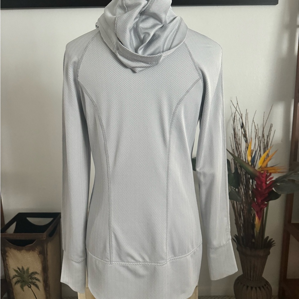 Mondetta Women's Long Sleeve Athletic Full Zip Hoodie Jacket Gray White Small - Picture 6 of 8